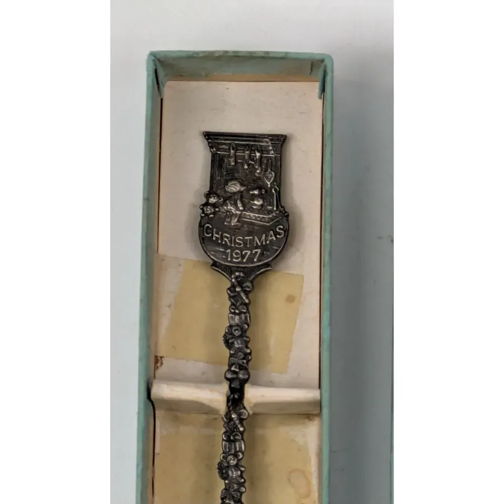 Lot 7 Vtg Souvenir Spoons NASA Space Zodiac Christmas Holiday Cruise EPNS Italy